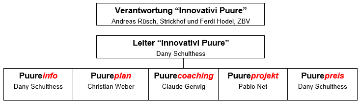 Organigramm des Dienstleistungsangebotes Innovativi Puure